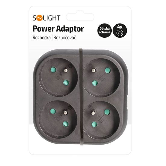 Solight rozbočka 4 x 16A, černá