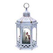 Solight LED vánoční lucerna bílá, 33cm, 3x LED svíčka, 3x AAA