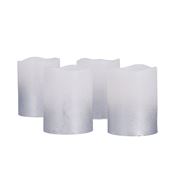 Solight sada LED svíček s časovačem, 4x svíčka, 6,5cm, stříbrná barva, 4xCR2032 součástí