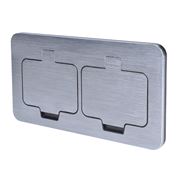 Solight vestavná podlahová dvojzásuvka, IP55, obdélníkové víčko