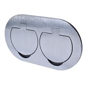 Solight vestavná podlahová dvojzásuvka, IP55, kulaté víčko