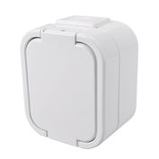 Solight zásuvka do vlhka s víčkem, bílá