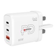 SKROSS USB A+C nabíjecí adaptér Power charger 65W GaN UK, Power Delivery, typ G