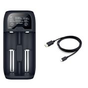 Solight nabíječka baterií Li-Ion, LiFePO4, Ni-MH/CD, AA, AAA, 18650, 2000mA, 2 kanály, LCD displej