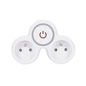 Solight rozbočka, 2x 10A, bílá-šedá, vypínač