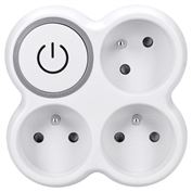 Solight rozbočka, 3x 15A, bílá-šedá, vypínač