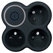 Solight rozbočka, 3x 15A, černá, vypínač