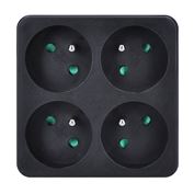 Solight rozbočka, 4 x 10A, černá