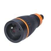 Solight zásuvka do vlhka, přímá, IP40, černá-oranžová