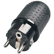 Solight zástrčka do vlhka, přímá, IP44, černá