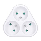 Solight rozbočka, 3x 10A, trojúhelník, bílá