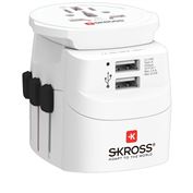SKROSS cestovní adaptér PRO Light USB 2A - World, UK+USA+AUS/CN, univerzální, uzemněný, 2x USB-A 12W