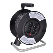 Solight prodlužovací přívod na bubnu, 4 zásuvky, 25m, černý kabel, 3x 1,5mm2