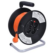 Solight prodlužovací přívod na bubnu, 4 zásuvky, 20m, oranžový kabel, 3x 1,5mm2