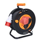 Solight prodlužovací přívod - na bubnu, zásuvky 400V + 230V, 25m kabel guma-neopren 5x1,5mm2, IP44