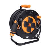 Solight prodlužovací přívod - na bubnu, 4 zásuvky, 25m kabel guma-neopren, 3x 2,5mm2, IP44