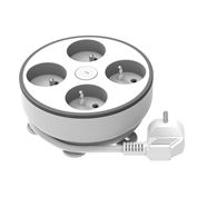 Solight 4z prodlužovací přívod, 2m, 3 x 1mm2, bílý, vypínač