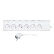Solight prodlužovací přívod 6 zásuvek, 3m, 3 x 1mm2, bílý, 6+1 vypínač