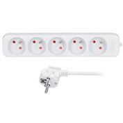 Solight prodlužovací přívod, 5 zásuvek, bílý, 1,5m