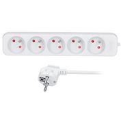 Solight prodlužovací přívod, 5 zásuvek, bílý, 2m