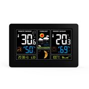 Solight meteostanice, extra velký barevný LCD, teplota, vlhkost, tlak, RCC, USb nabíjení, černá