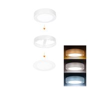 Solight LED mini panel koupelnový 2v1, 3CCT, podhledový/přisazený, 12W, 1020lm, IP54, bílá, kulatý