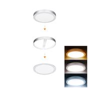 Solight LED mini panel koupelnový 2v1, 3CCT, podhledový/přisazený, 18W, 1530lm, IP54, stříbrná, kulatý