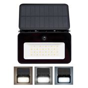 Solight LED solární reflektor se senzorem, 6W, 660lm, 3CCT, Li-Ion, černá