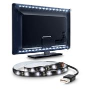 Solight LED pásek pro TV, 100cm, USB, vypínač, studená bílá