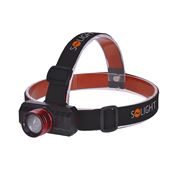 Solight LED čelová nabíjecí svítilna, 3W,150lm, zoom, Li-Ion