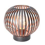 Solight kovová kulatá lucerna se žárovkou s micro LED, teplá bílá, měděná, 3xAA, 19cm