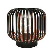 Solight kovová oválná lucerna se žárovkou s micro LED, teplá bílá, měděná, 3xAA, 18cm