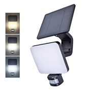Solight LED solární osvětlení se senzorem, 11W, 1200lm, 3 CCT, Li-Ion, černá