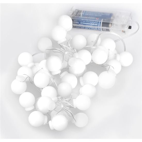 Solight LED vánoční řetěz barevné koule, 40x LED, 4m, 2x AA