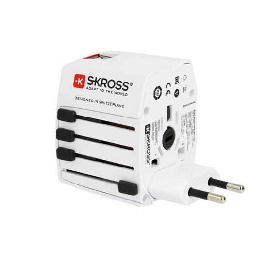 SKROSS Cestovní adaptér MUV USB AC30PD, univerzální, neuzemněný, USB A+C 30W