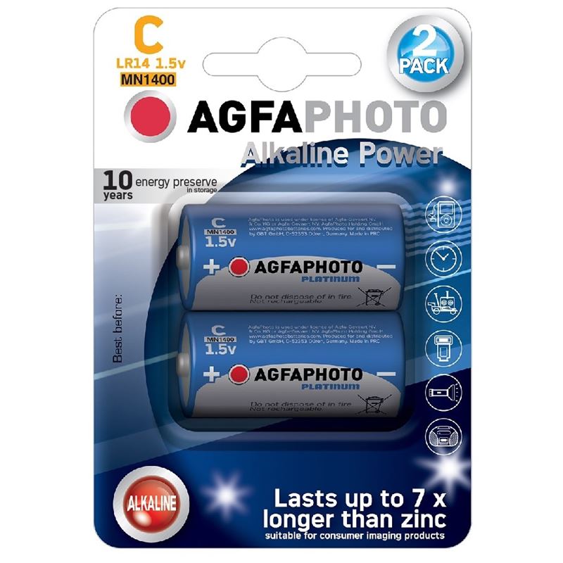 AgfaPhoto Power alkalická baterie LR14/C, blistr 2ks