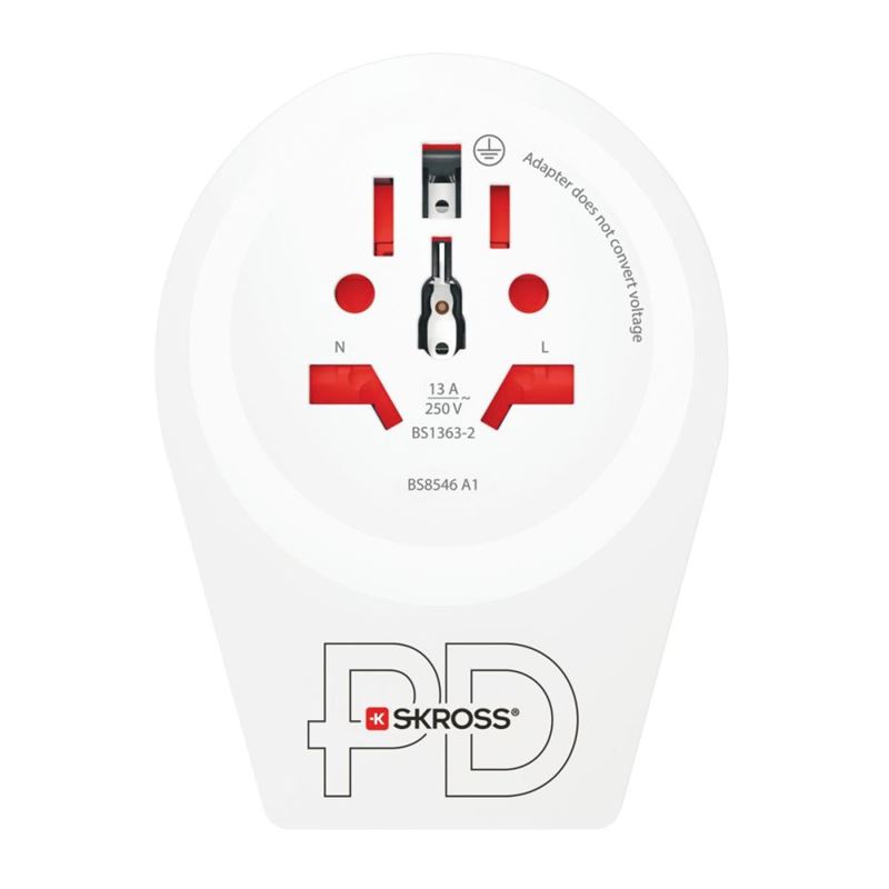 SKROSS cestovní adaptér Europe USB A+C 20W pro cizince v ČR, typ E/F