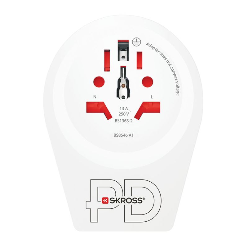 SKROSS cestovní adaptér Europe USB C20PD pro cizince v ČR, USB-C 20W, typ E/F