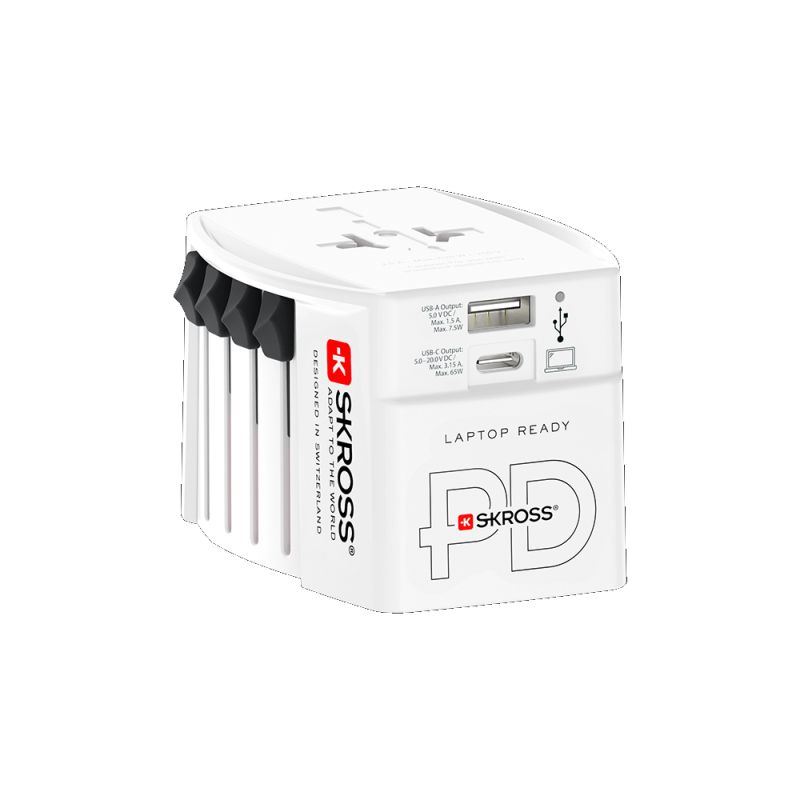 SKROSS cestovní adaptér MUV USB AC65PD, univerzální, neuzemněný, USB A+C 65W