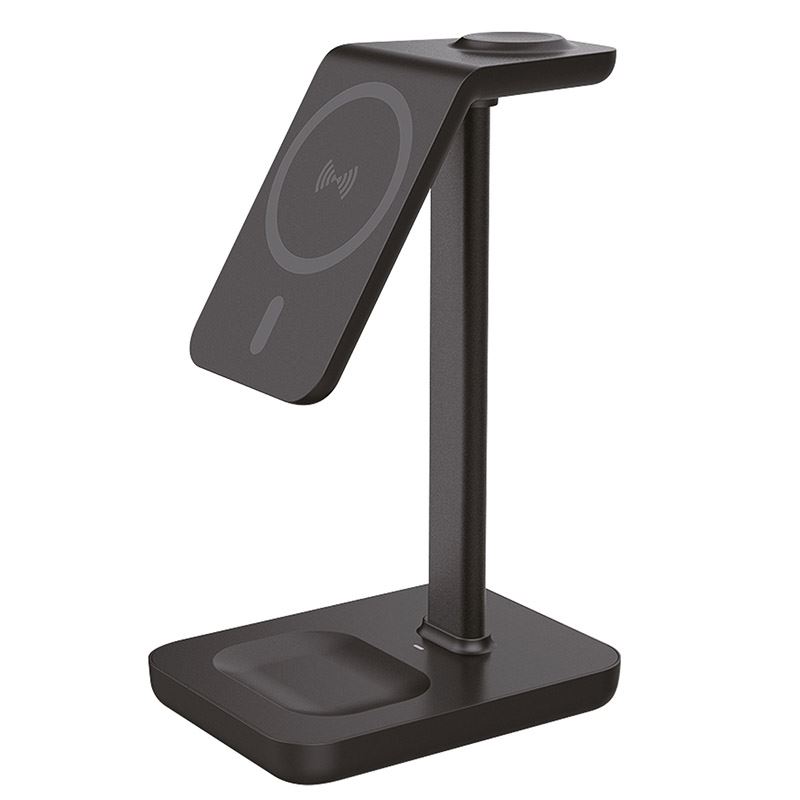Solight stolní nabíječka 3v1, Qi2, MagSafe kompatibilní