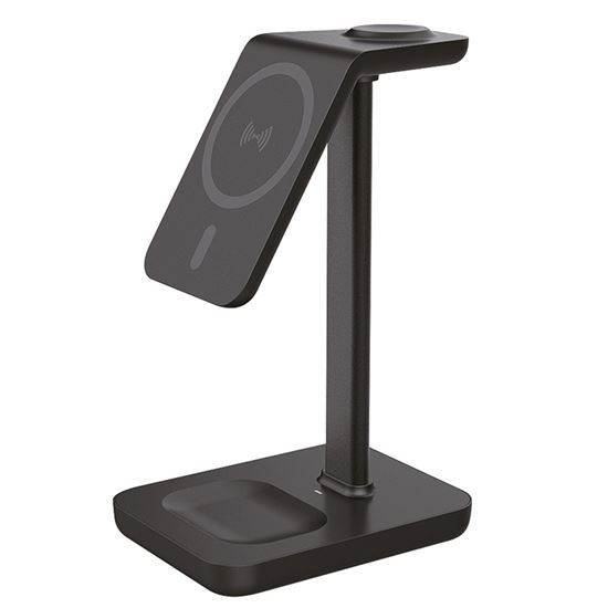 Solight stolní nabíječka 3v1, Qi2, MagSafe kompatibilní